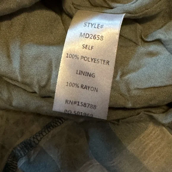 Mable Blue & White Gingham Open Tie Back Midi Dress Size Large Puff Sleeves - Picture 6 of 10